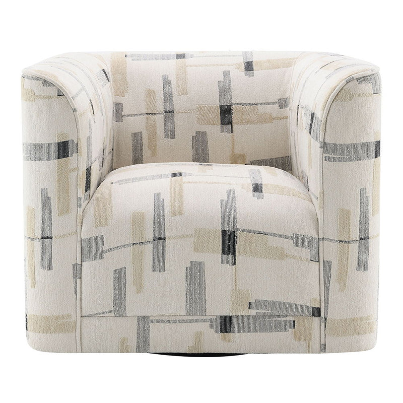 Darya - Chair With Swivel - Beige Pattern Fabric - R&R Furniture Gallery (Fountain Valley, CA)