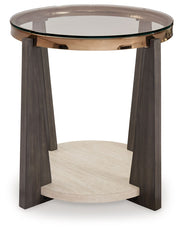 Frazwa - Round End Table - Multi - R&R Furniture Gallery (Fountain Valley, CA)