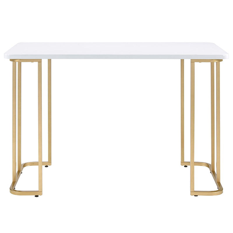 Estie - Writing Desk (Same Ac00902) - White & Gold - R&R Furniture Gallery (Fountain Valley, CA)