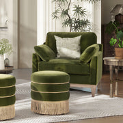 Pasadena - Wide Modern Farmhouse Accent Arm Chair - Olive Green - R&R Furniture Gallery (Fountain Valley, CA)