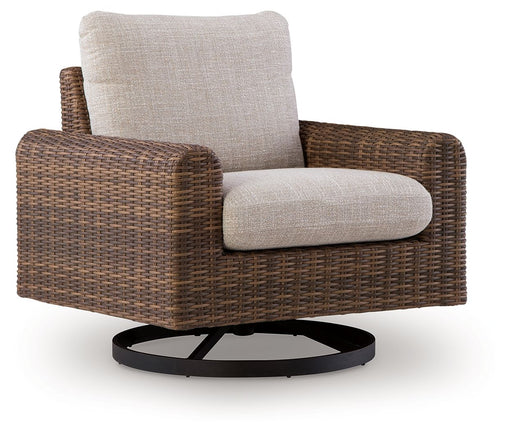 Dolan Creek - Swivel Lounge With Cushion - Gray / Brown - R&R Furniture Gallery (Fountain Valley, CA)