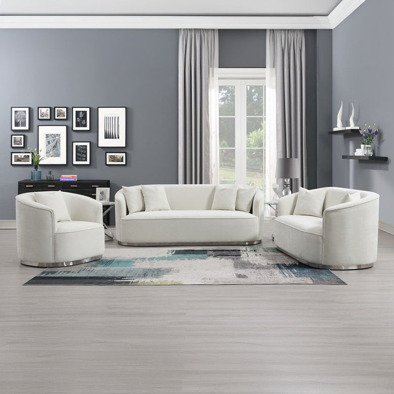 Odette - Sofa With 4 Pillows - Beige Chenille - R&R Furniture Gallery (Fountain Valley, CA)