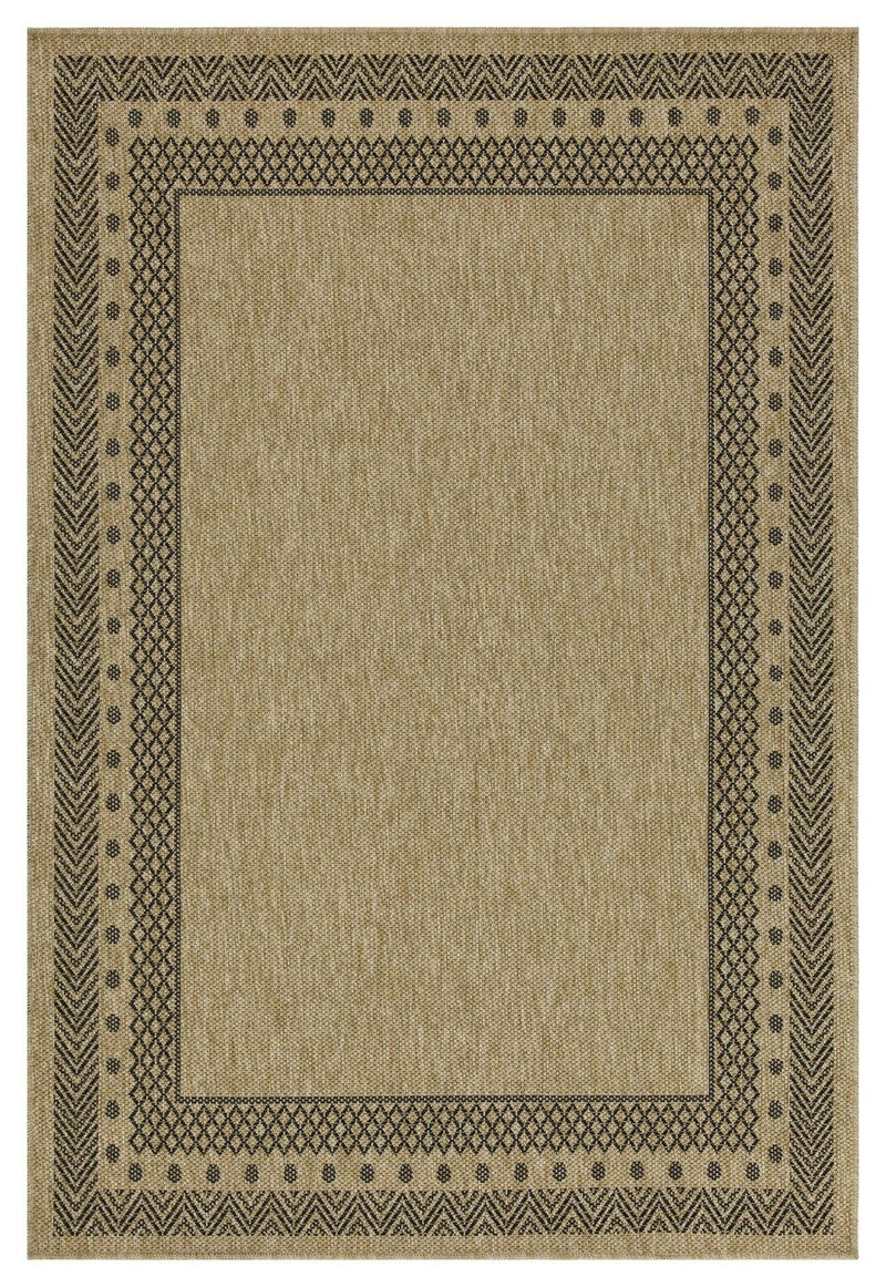 Earth - 5'3" X 7'3" Polypropylene Indoor, Outdoor Area Rug - Jute / Black - R&R Furniture Gallery (Fountain Valley, CA)