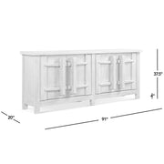 Jennifer Taylor Home Rowan 4-door sideboard cabinet in natural wood, featuring sleek design and ample storage space.