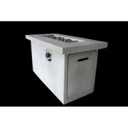Gray propane and natural gas outdoor fire pit table by LSI Patio Furniture with a modern design and flame feature.