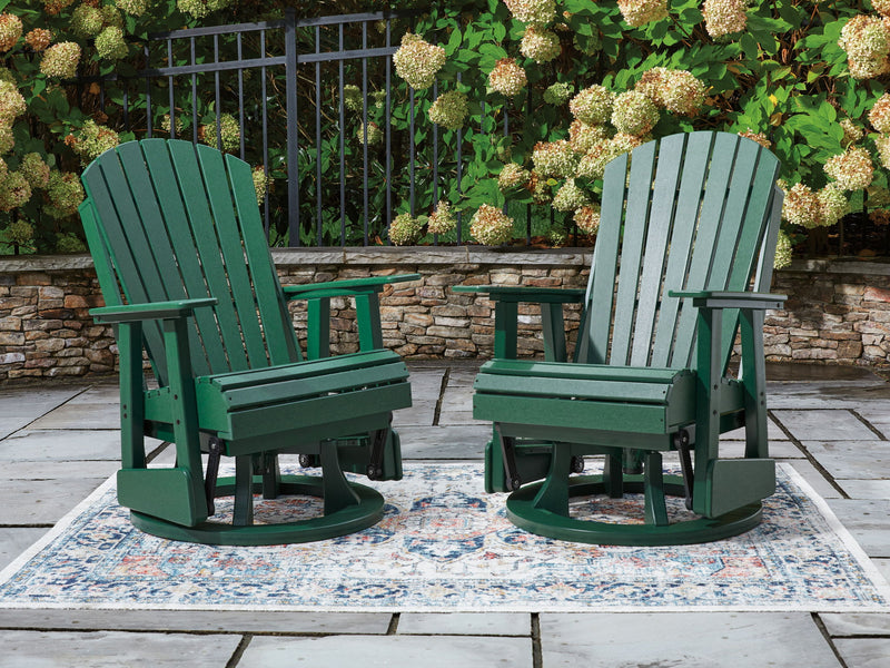 Shell Beach - Swivel Glider Chair - Green - R&R Furniture Gallery (Fountain Valley, CA)