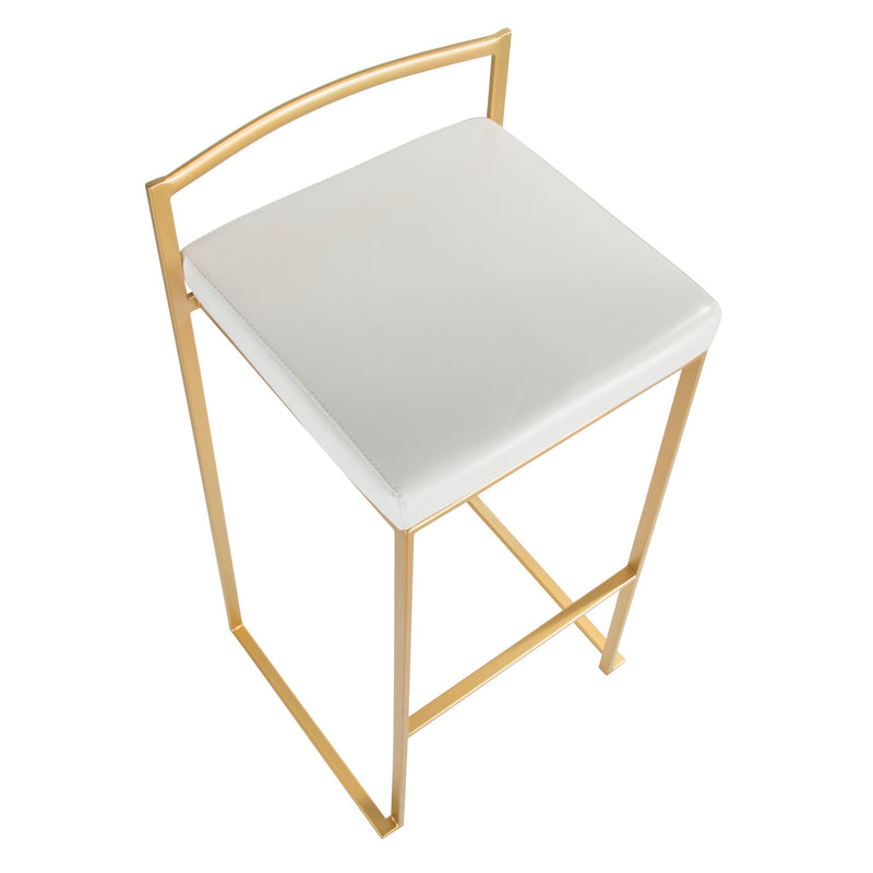 Lumi Source Fuji contemporary glam barstool with sleek design, quality construction, and modern style, set of stools on a neutral background.