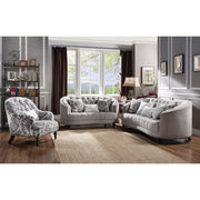 Saira - Loveseat With 3 Pillows - Light Gray Fabric - R&R Furniture Gallery (Fountain Valley, CA)