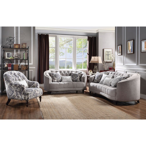 Saira - Loveseat With 3 Pillows - Light Gray Fabric - R&R Furniture Gallery (Fountain Valley, CA)