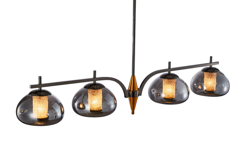 Michael Amini Lighting - Ember 4-Light LED Chandelier - Smoke / Black Pearl