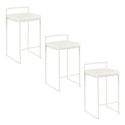Lumi Source Fuji stackable counter stool set featuring simple, elegant contemporary design with sleek metal legs and comfortable seats.