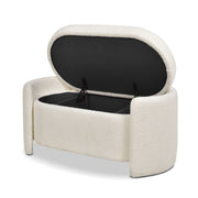 Fuji - Oval Storage Bench, Upholstered - Ivory White - R&R Furniture Gallery (Fountain Valley, CA)