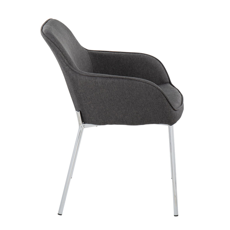 Pair of Lumi Source Daniella contemporary modern dining chairs with sleek design and upholstered seats, set of 2.
