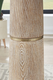 Gasparleigh - Poly Floor Lamp - Brown / Gold Finish - R&R Furniture Gallery (Fountain Valley, CA)