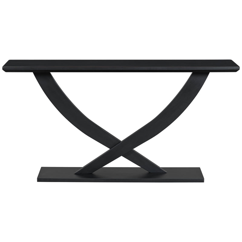 Console Table With Cross Leg Base And Reinforced Support Plate - R&R Furniture Gallery (Fountain Valley, CA)