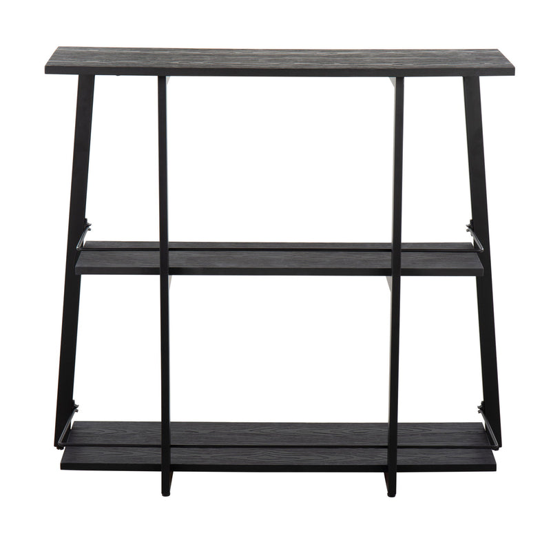 Lumi Source Converge industrial black bookcase with multiple shelves, sturdy metal frame, and modern design for home or office storage.