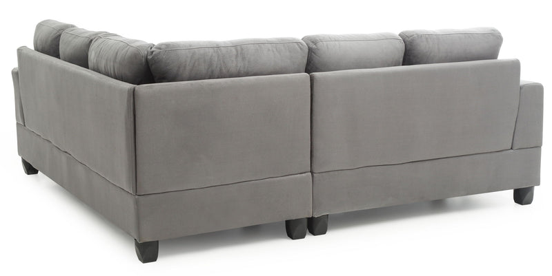 Glory Furniture Sandridge stationary sectional sofa with plush cushions and modern design, shown in a stylish living room setting.
