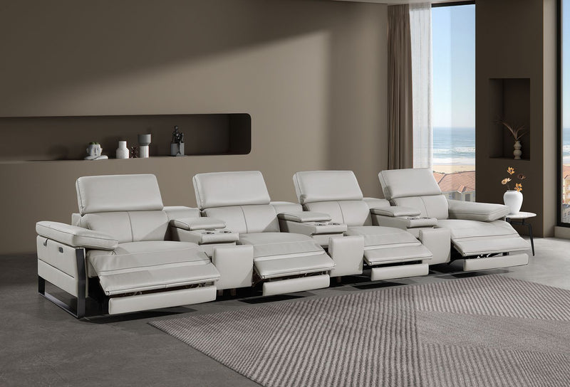 1246 - Modular Power Triple Reclining Triple Console Sofa With Power Reclining Headrests