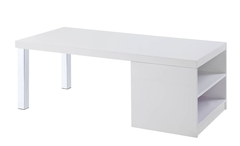 Harta - Coffee Table - White High Gloss & Chrome - R&R Furniture Gallery (Fountain Valley, CA)