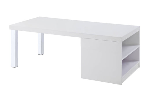 Harta - Coffee Table - White High Gloss & Chrome - R&R Furniture Gallery (Fountain Valley, CA)