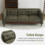 Noble House upholstered 3-seater modern sofa with tufted design, stationary couch perfect for contemporary living room seating.