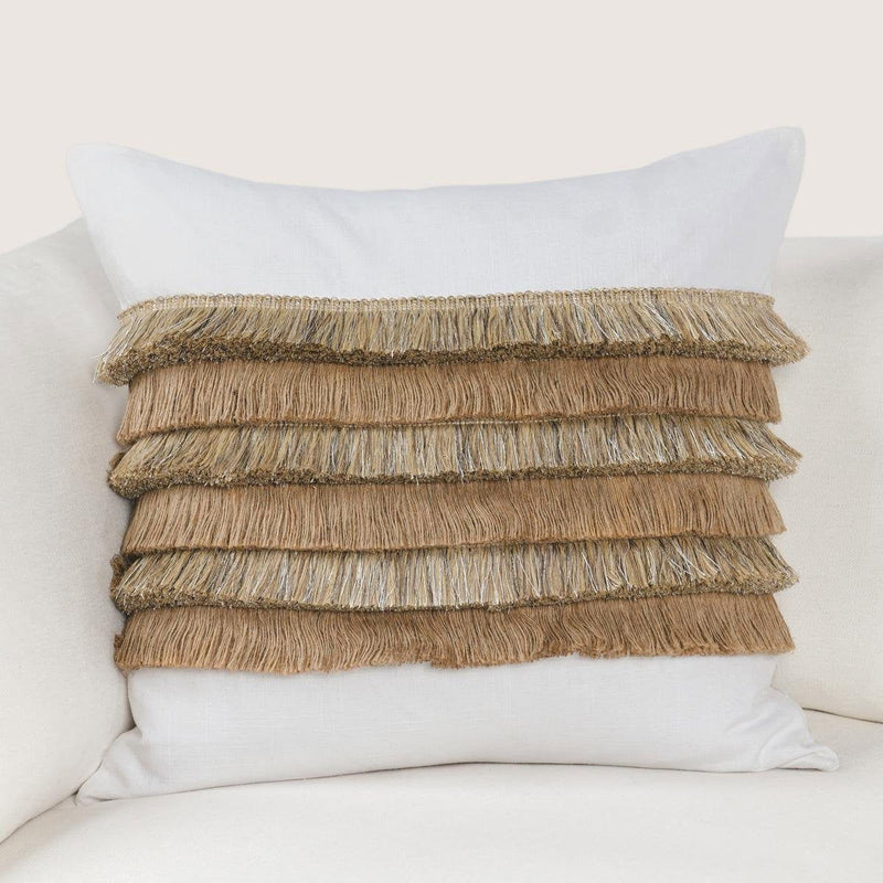 Radiant Oasis - 22" x 22" Safi Pillow - Ivory / Natural