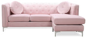 Glory Furniture Pompano Micro Suede Sofa Chaise in a stationary sectional design with plush cushioning and modern style.