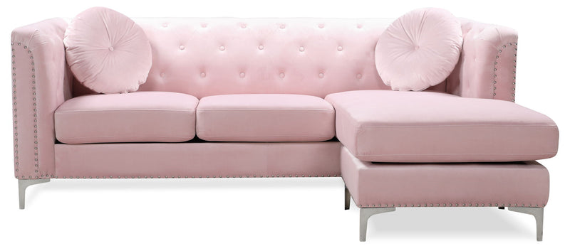 Glory Furniture Pompano Micro Suede Sofa Chaise in a stationary sectional design with plush cushioning and modern style.