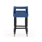 TOV Furniture Hart velvet bar height stool with gold metal legs, 28-30 inch height, soft plush upholstery, modern design.