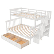 Stairway Bunk Bed With Storage And Guard Rail For Bedroom - R&R Furniture Gallery (Fountain Valley, CA)