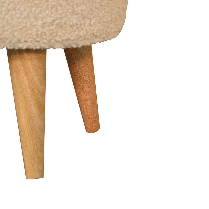 Petite Footstool - Cream / Brown - R&R Furniture Gallery (Fountain Valley, CA)