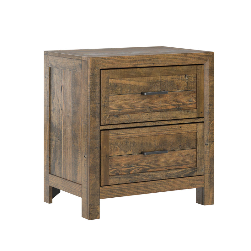 Rustic 2 Drawer Nightstand - Brown - Wood - R&R Furniture Gallery (Fountain Valley, CA)
