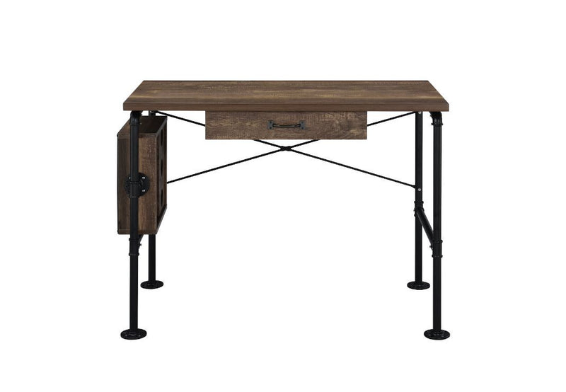 Endang - Writing Desk - Weathered Oak & Black - R&R Furniture Gallery (Fountain Valley, CA)