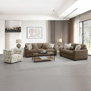 Darya - Sofa With 4 Pillows - Brown Suede Fabric - R&R Furniture Gallery (Fountain Valley, CA)