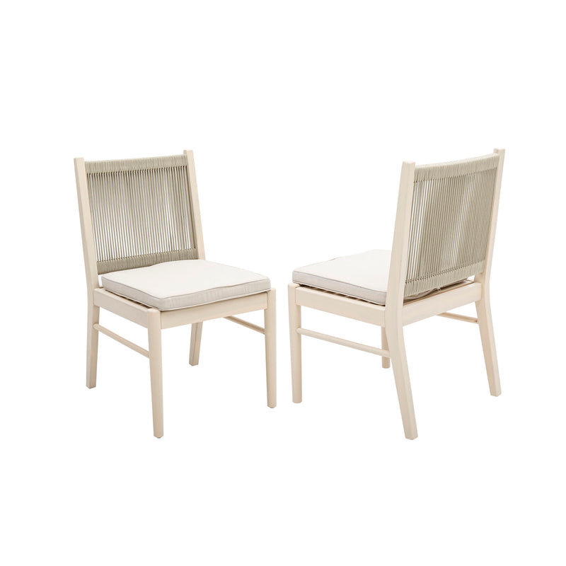 Cordoba - Dining Chair (Set of 2) Comfortable Armless Chairs - Beige - R&R Furniture Gallery (Fountain Valley, CA)