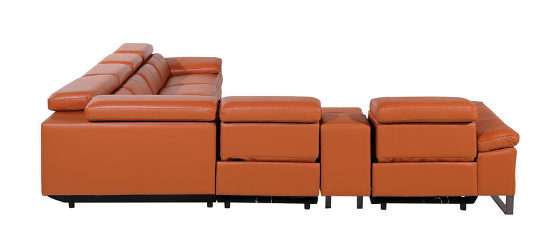 1246 - 7-Piece L-Shaped Modular Power Reclining Sectional With 4 Power Recliners And Power Headrests