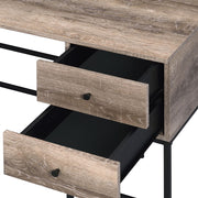 Desirre - Writing Desk With USB - Rustic Oak & Black - R&R Furniture Gallery (Fountain Valley, CA)
