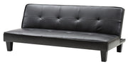 Glory Furniture Alan futon sofa bed with beige fabric upholstery, compact design, and cushioned seating in a modern living room setting.