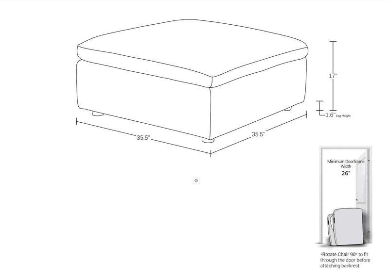1100 - Ottoman (Top-Grain Italian Leather)
