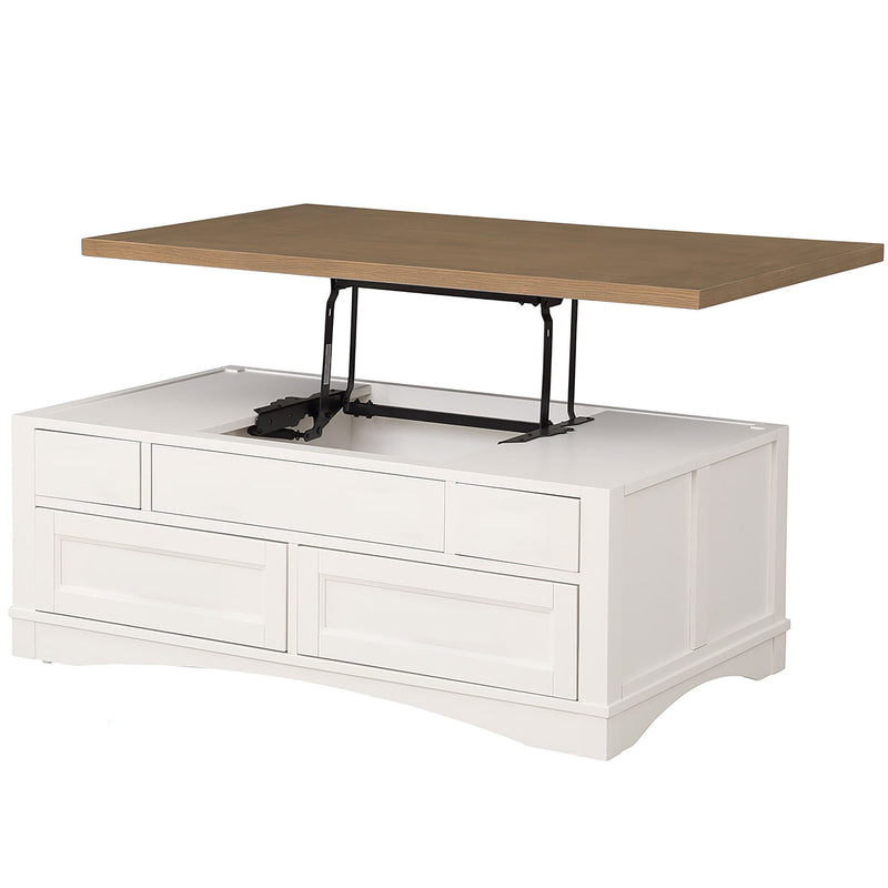 Americana Modern - Cocktail Table With Lift Top - Cotton - R&R Furniture Gallery (Fountain Valley, CA)