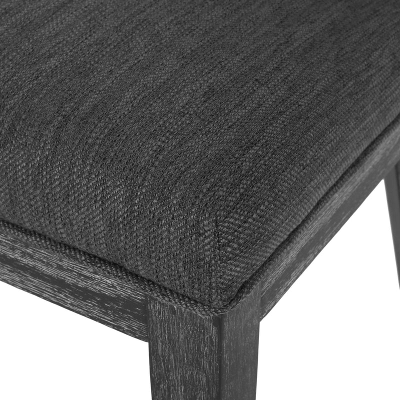 Pair of Noble House modern dining chairs with durable fabric upholstery and sturdy wooden frames, set of two.