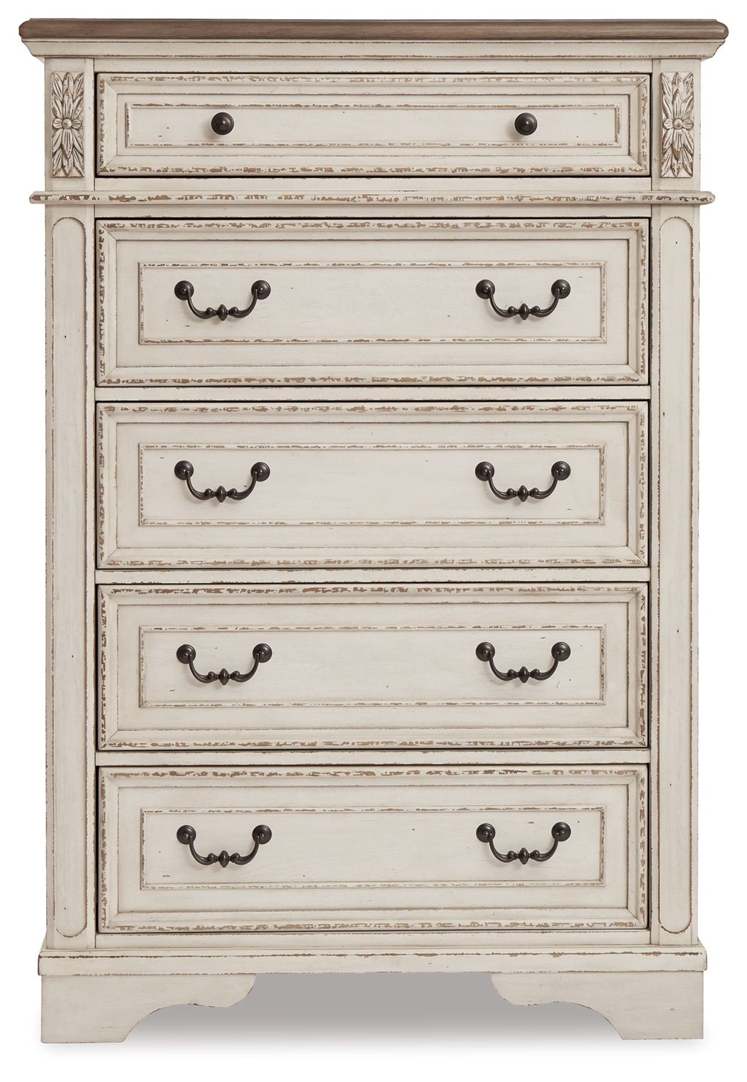 Realyn - Five Drawer Chest - White / Brown / Beige - R&R Furniture Gallery (Fountain Valley, CA)