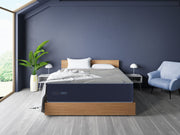 Restonic Mattress HealthRest PolarBreeze hybrid mattress with cooling gel layer and plush fabric cover, designed for comfort and support.