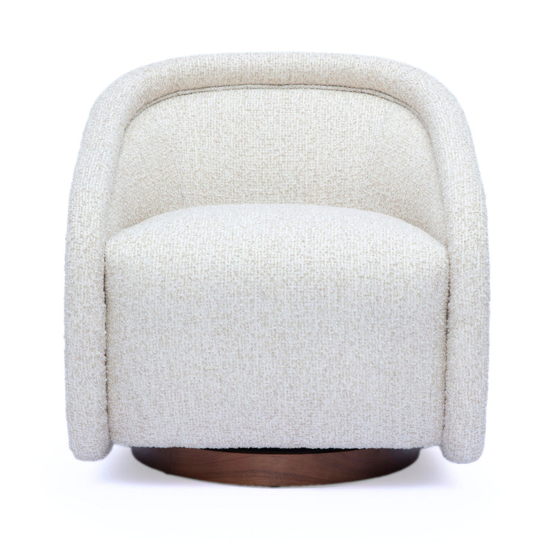 Clarke - Heavy Performance Boucle Swivel Accent Chair - Cream