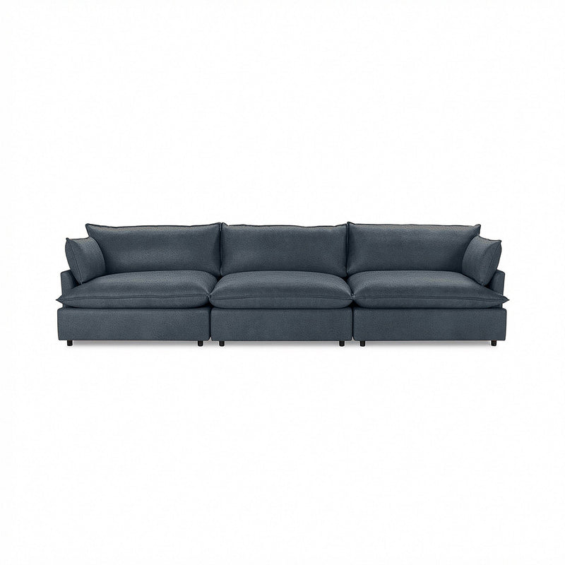 Comfortable beige Caplan modular sectional sofa by Classic Home, showcasing its plush cushions and modern design.