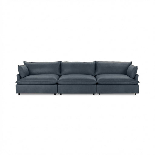 Comfortable beige Caplan modular sectional sofa by Classic Home, showcasing its plush cushions and modern design.