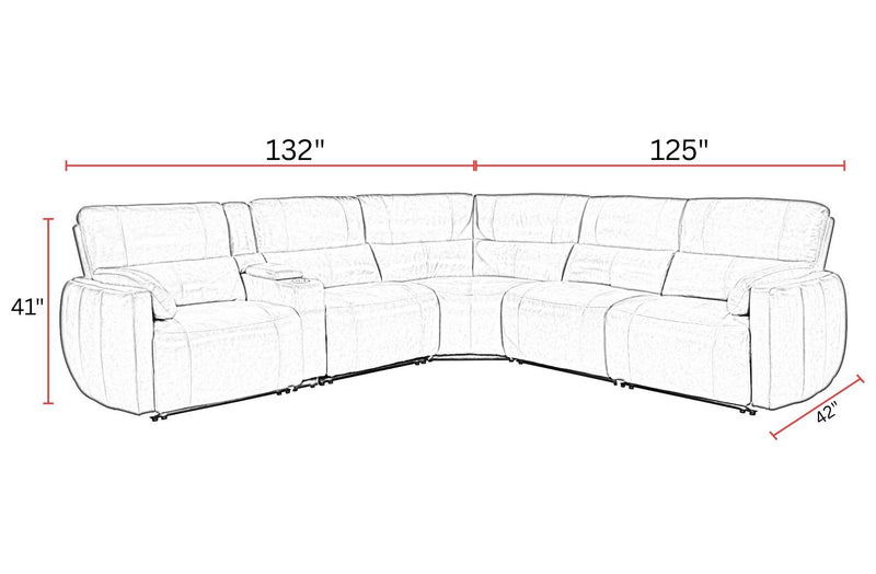 Modesto - Modular Power Reclining Sectional With Power Adjustable Headrests - R&R Furniture Gallery (Fountain Valley, CA)