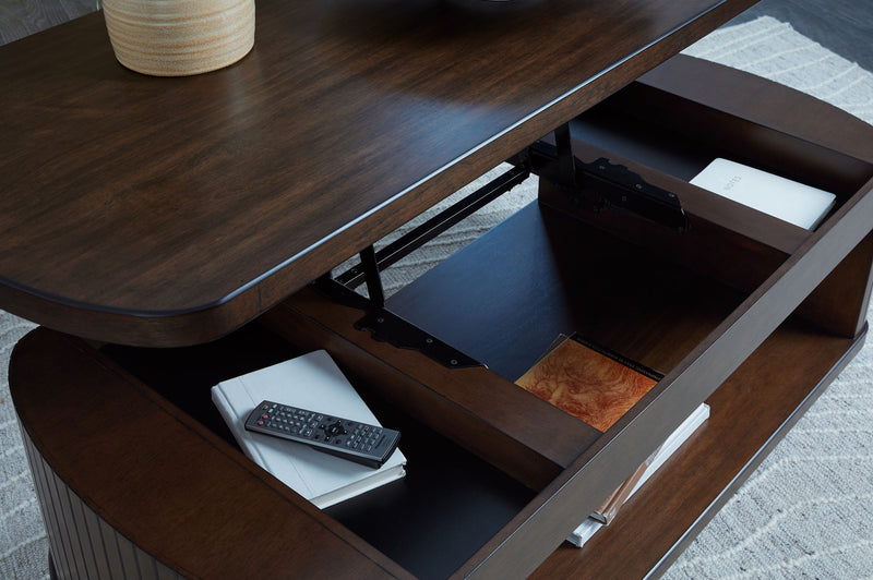 Korestone - Lift Top Cocktail Table - Dark Brown - R&R Furniture Gallery (Fountain Valley, CA)