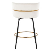 Lumi Source Cinch contemporary fixed height counter stool set with swivel, round footrest, modern design, and sleek finish.