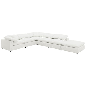 Segoura - 6 Piece Upholstered Modular Sectional With Ottoman - Ivory